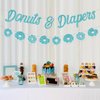 Sursurprise Donuts Baby Shower Decorations, Donuts & Diapers Banner Garland Teal for Boys and Girls Baby Sprinkle Decorations Party Supplies
