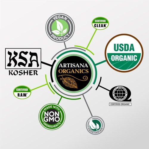 Artisana Organics Raw Tahini Sesame Seed Butter - Just One Ingredient, Unroasted, Vegan, Paleo and Keto Friendly, Non-GMO, 14oz Jar