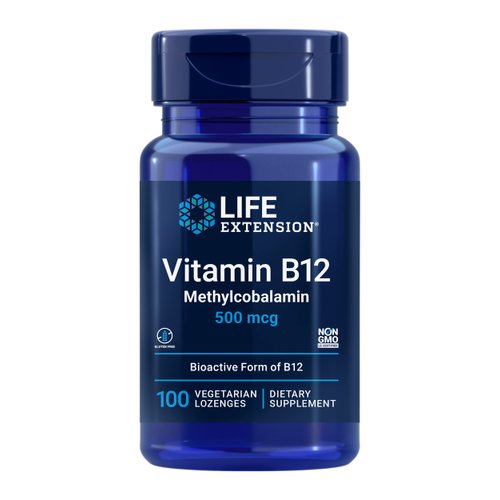 Life Extension Vitamin B12 Methylcobalamin 500mcg - Vitamin B12 Supplement For General Energy and Brain Health - Sugar Free Vegetarian Lozenges Dissolve in Your Mouth - Once Daily - 100 Count