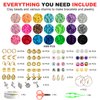 Redtwo 6200 Pcs Clay Beads Bracelet Making Kit, Flat Round Polymer Heishi Friendship Bracelet Jewelry Kit with Charms and Elastic Strings for Girls 8-12 Gifts for Kids