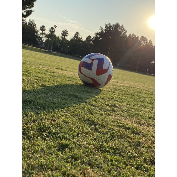Soccer Ball Size 5. Durable. Adult and Teen Soccer Ball. Red and White Soccer Ball