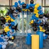 Bat Theme Balloon Arch Kit,Navy Blue Black Yellow Grey Balloons with Bat Sticker for Boys Man Movie Bat Theme Birthday Decorations Hero Party Baby Shower Anniversary Graduation Party Supplies
