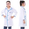 Lrrtwer Doctor Costume for Kids Girls Doctor Lab Coat Outfits Costume with Working Stethosco (blue, 7-8 Y)