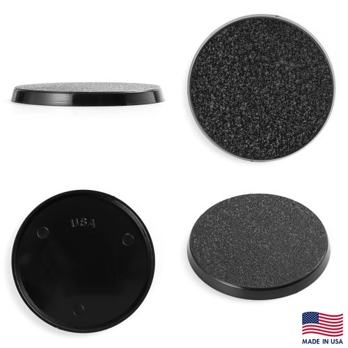 EasyPegs 50mm Textured Plastic Round Bases or 1.96 inch Wargames Table Top Games 100 Count