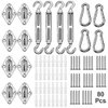 YOFIT Shade Sail Hardware Kit 6 inch for Triangle Rectangle Sun Shade Sail Installation, 304 Grade Stainless for Garden Outdoors, 80 Pcs