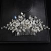 JWICOS Silver Bride Wedding Hair Comb Crystal Pearl Flower Bridal Headpiece Hair Accessories for Women and Girls