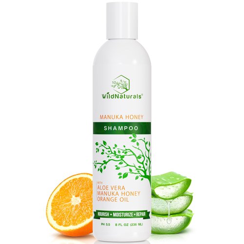 Manuka Honey Shampoo for Eczema & Psoriasis - Hydrating Natural Eczema Shampoo with Aloe Vera & Coconut Oil - Sulfate-Free Moisturizing Shampoo for Dry, Itchy Scalp