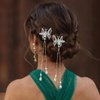 Bartosi Butterfly Clips Hair Silver Hair Barrettes Fluttering Tassel Hair Accessories Set for Women and Girls (Pack of 2)
