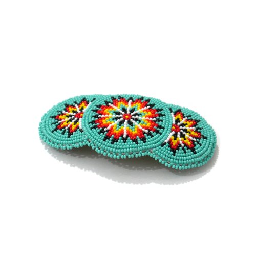 Beaded Hair Clips Native American Style Handmade Collection (Turquoise)