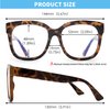 JIM HALO Oversized Blue Light Glasses for Women Square Chunky Bluelight Computer Glasses Reduce Eye Strain Tortoise