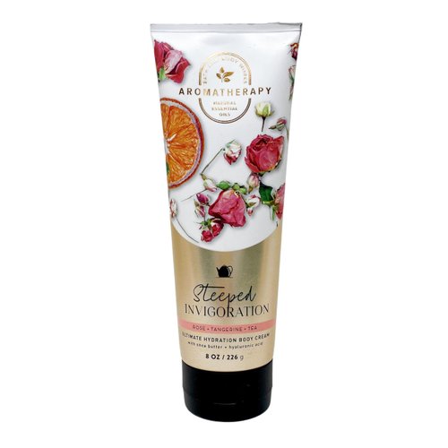 Bath & Body Works Aromatherapy Steeped Invigoration Rose, Tangerine, Tea - Duo Gift Set - Body Cream and Body Wash With a Yamma Jamma Bar Soap.