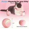 FARLEY Smart Interactive Cat Ball Toy, Automatic Rolling Ball for Indoor Cats Self Play, Wloom Power Ball Cat Toy with LED Light, Electric Moving Ball with 2 Play Modes, USB Rechargeable (Pink)