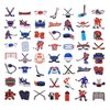 100 Pack Ice Hockey Stickers, Hockey Party Favors, Waterproof Stickers for Water Bottle Laptop Computer Phone