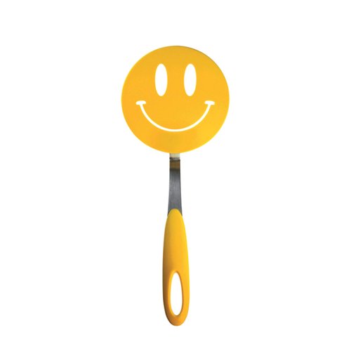 Tovolo Spatulart Smiley Nylon Flex Turner, Spatula Cooking Utensil Co-Molded With Silicone, Sturdy Steel Handle, Safe for Non-Stick Cookware, Face, H x 11.75 x W x 1.25