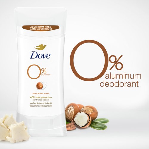 Dove Deodorant Stick Shea Butter 3 Count Non-irritating Deodorant for Underarm Care Kindest Aluminum Free Deodorant 2.6 oz