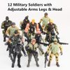 Fycooler US Army Men and SWAT Team Toy Soldiers Action Figures Playset with Military Weapons Accessories,Military Soldier Playset Military Figures Army Men Soldiers Toy for Kids Boys Gift,12Pcs