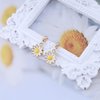 Sttiafay Vintage Daisy Flower Earrings White Flower Drop Earrings Enamel Flower Stud Earrings Boho Sunflower Earrings Jewelry for Women