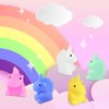Unicorn Mochi Squishy Hand Toys Mini Mochi Squishies Squeeze Toy Birthday Party Favors for Kids Kawaii Squishys Stress Reliever, Pack of 10