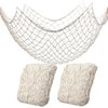 2 Pack Fish Net Decorations for Party,Natural Cotton Hawaiian Party Fishing Net Decorative, Nautical Themed Cotton Fishnet Under The Sea Pirate Party Ocean Beach Decor