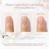 GAOY Sheer Light Pink Gel Nail Polish, 16ml Jelly Milky White Peach Translucent Color 1352 UV Light Cure Gel Polish for Nail Art DIY Manicure and Pedicure at Home