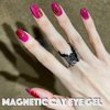 AHAMIOU Crystal Cat Eye Gel Polish Kits Magnetic Nail Polish Set Holographic Cats Shiny Diamond Glitter Gel with Magnet Stick (Dark Pink)