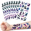 Wolf Party Temporary Tattoos - 8 Sheets Animal Themed Tattoos Birthday Party Favors Supplies Decorations, Beautiful Starry Sky Wolves, Treat Bag Stuffers, Classroom School Prize
