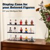 Pokiiulk 15 Pcs Minifigure Display Cases - Acrylic Display Box Fit for Minifig and Action Figures, Stackable Boxes for Figures Collectors, Dust Proof Cabinet for Minifigures Display (Black)