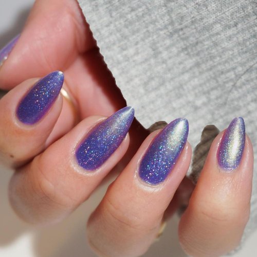 GLAMERMAID Dark Green Press on Nails Medium Almond, Deep Blue Marble Ombre Fake Nails Short Oval, Stiletto Stick Glue on Nails Kit for Women, Reusable False Nail Tips Set with Adhesive Tabs Nail File