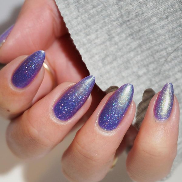 GLAMERMAID Dark Green Press on Nails Medium Almond, Deep Blue Marble Ombre Fake Nails Short Oval, Stiletto Stick Glue on Nails Kit for Women, Reusable False Nail Tips Set with Adhesive Tabs Nail File