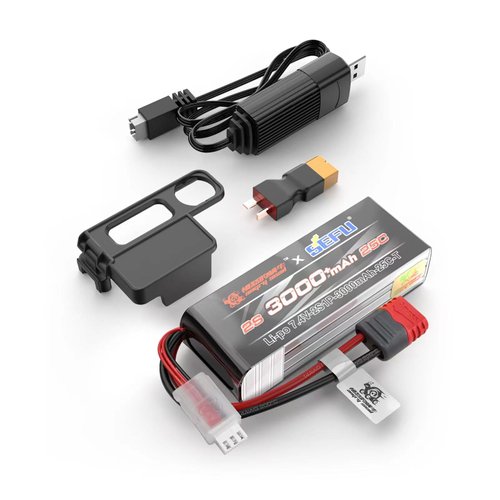 HYPER GO Angry Snail 2S3000 RC Car Upgrade Accessories 2S 7.4V 3000 mAh 25C LiPo Battery, Spare Parts RC Battery All 1/14 1/16 Scale