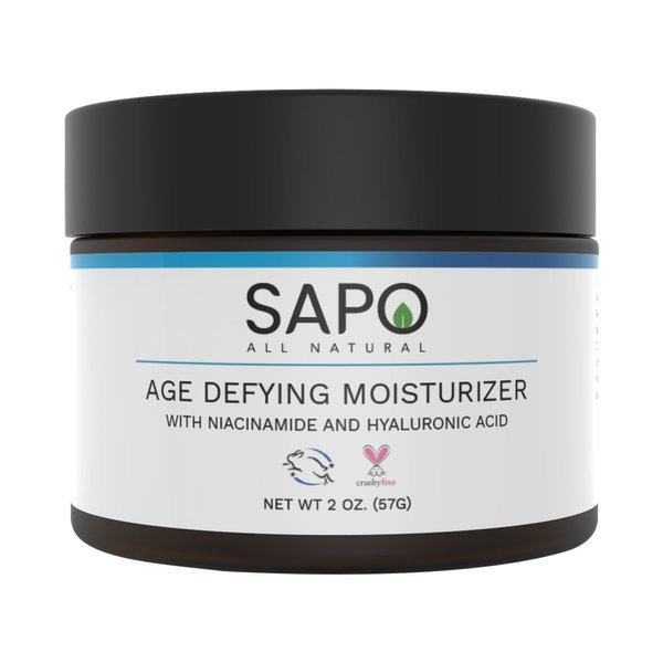 Sapo All Natural Age Defying Moisturizer with Vitamin B, C, E and Hyaluronic Acid. Antiaging, Hydrating and Moisturizing. A Great Face Cream for Day or Night - 2 Oz