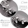 Casdre Crystal Bride Wedding Hair Pins Rhinestone Bridal Hair Pieces Wedding Hair Accessories for Women and Girls (Pack of 2) (A Silver)