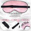 4 Pieces Funny Sleep Mask Silk Eye Mask Soft Blackout Blindfold with Adjustable Strap Sleeping Eye Cover Mask for Women Men Travel, Nap, Meditation (Black, Light Blue, Pink, Gold)