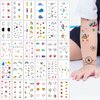 30 Sheets Kids Mini Temporary Tattoos Smiley Small for Little Girls Boys 3D Cute Heart Rainbow Flower Waterproof Fake Tattoo Stickers for Face Body Arm Art(S30 M)