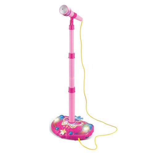 KonHaovF Kids Karaoke Machine with Lights,Microphone with Adjustable Stand Singing Karaoke Machine for Girls Boys (Pink)