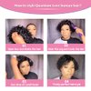 Quantum Love Human Hair Wigs for Black Women Short Curly Human Hair Side Part Wig Pixie Cut Brazilian Remy Human Hair Deep Curly None Lace Front Wigs for Women