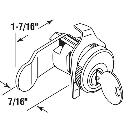 Prime-LineS 4129 Mailbox Lock – Replacement, Multipurpose Mailbox Lock for Several Brands – ILCO 1003M Keyway, Opens Counter-Clockwise with 90º Rotation, Nickel Finish (1 Set)