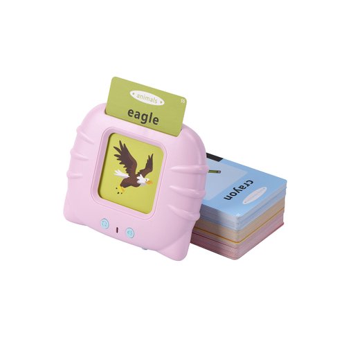Preschool Audible Talking Flash Cards Electronic Early Education Machine with 112pcs Cards Double-Side Sight Words Learning Resource Interactive Toys Flashcard Toddlers Age 1-6 Years Gift Box (Pink)