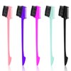 Molain Molain 5 Pcs Hair Edge Brush Double Sided Control Hair Brush Comb Combo Edge Control Brush Hair Set for Woman Smooth Comb Grooming Hair Styling Edge Back Brushing, Colorful(Triple Head)