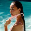 Gimme Beauty - Pink Detangling Shower Comb With Grip Handle - Wide Tooth Comb Great for Wet Brushing & Untangling Curls - Big Comb Easily Distributes Hair Care Products for Dry & Wet Hair (1 Count)