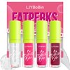 4 Colors Lip Gloss Set,Tinted Lip Oil Long Lasting Non-sticky Shiny Lip Plumping Lip Gloss,Hydrating Moisturizing Lip Glow Oil for Looking Lips,Smooth Glossy Lip Plumper Gloss Set for Women（A#）