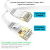 Ercielook Cat 6 Flat Ethernet Cable 150 ft, White Long Internet Cable with rj45 connectors, High Speed White LAN Cable with Clips & Straps