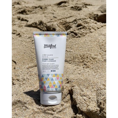 Millford Ivory Clay Foam Cleanser 150ml/5.1 fl.Oz, Deep Cleansing, Facial Wash, All Skin Types, Kaolin, Gentle Cleansing, Korean Skincare