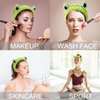 SuPoo Green Frog Eye Hair Wrap - Soft Microfiber Skincare Spa Headband for Women - Funny Design, Strong Water Absorbent, Perfect Size for Shower, Yoga, Face-washing, Makeup