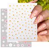 6 Sheets Flower Nail Art Sticker Decals, Charming Daisy Nail Stickers Spring Nail Decals for Nail Art Cute Floral Design Nail Supplies Elegant Self Adhesive Nail Art Decals for Women Nail Decoration
