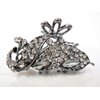 Medium blue or smoke gray crystal peacock metal hair claw clip bridal clip (Primary color: Blue)