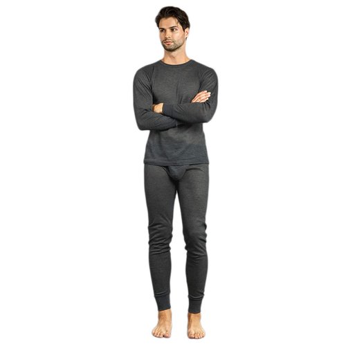 Knocker Men's 2pc Long Thermal Underwear Set Charcoal