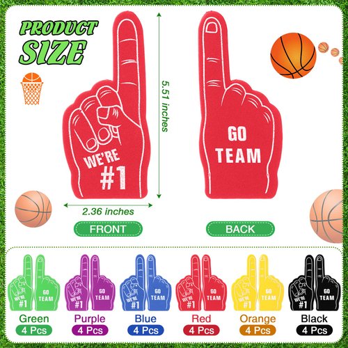 Aoriher 120 Pcs Basketball Sports Party Favors Set Serve 24, Basketball Goodie Bulk Foam Finger Mini Stress Ball Slap Bracelet Charm Bracelet Stamp for Girl Boy Kids Basketball Theme Party Supplies