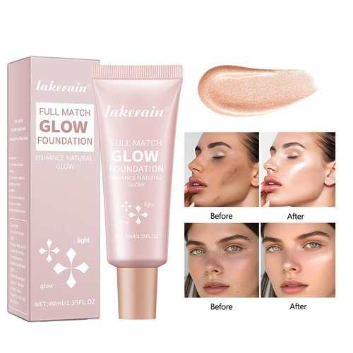 Natural Glow Illuminator Glotion, Hydrating Makeup Highlighter for Face & Body, Liquid Highlighter to Glow, Sheer to Light Buildable Coverage Long Lasting Vegan & Cruelty-Free, Fair