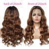Tendersse 1b/30 Ombre Lace Front Wig Human Hair Pre Plucked Body Wave Glueless Lace Front Wigs Brazilian Virgin Hair 150% Density Brown Color Human Hair Wigs For Black Women(24inch)